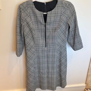 Elie Tahari Black and White Plaid Dress